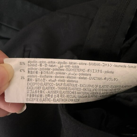 Zara Black Soft Ankle Flat Front‎ Pockets Business Casual Pants Size Large - Picture 15 of 16